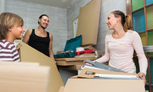 Office relocation planning in Maida Vale with moving boxes and office equipment