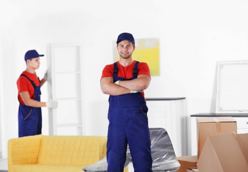 Loading boxes and household items into a van