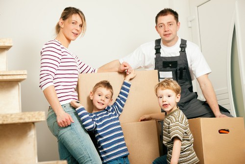 Moving team handling a home move in Maida Vale outside a residential building