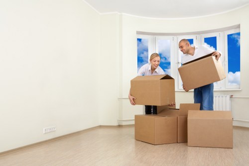 Removal van transporting furniture and boxes for a West London move from Maida Vale